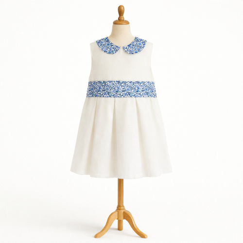 Indigo 8/10/12 ans, patron de robe jupe 3 plis creux, col claudine, cortège, communion, demoiselle d'honneur, mariage, communion