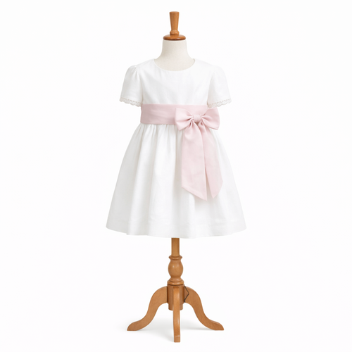 Myrthe 2/4/6 ans, robe d'été à manches courtes,  cortège, communion, demoiselle d'honneur, cérémonie, chic, élégant, raffiné