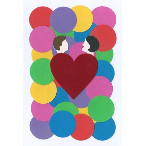 Carte de saint valentin " cœur & ballons* fait main* papiers découpés/collés
