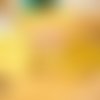 Lingettes démaquillantes lavables en éponge bambou et coton, lot de 7, jaune curcuma à motif riad