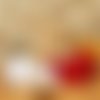 Fleur de douche en éponge bambou, lot de 2, blanc rouge