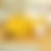 Fleur de douche en éponge bambou, jaune curcuma