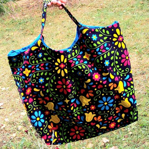 Sac femme fourre tout style bohème buccolique coloré