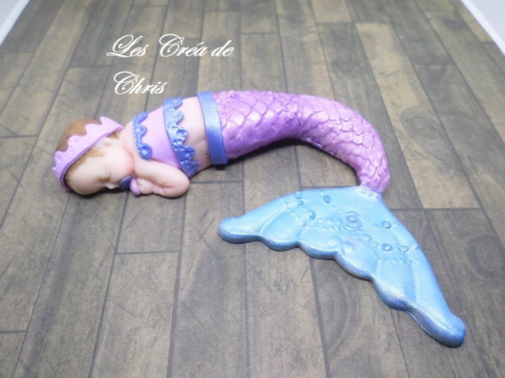 Bebe Fille Fimo Sirene Colore Un Grand Marche