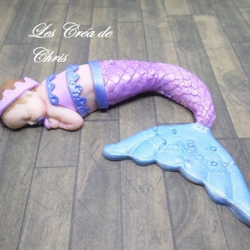 Bebe Fille Fimo Sirene Colore Un Grand Marche