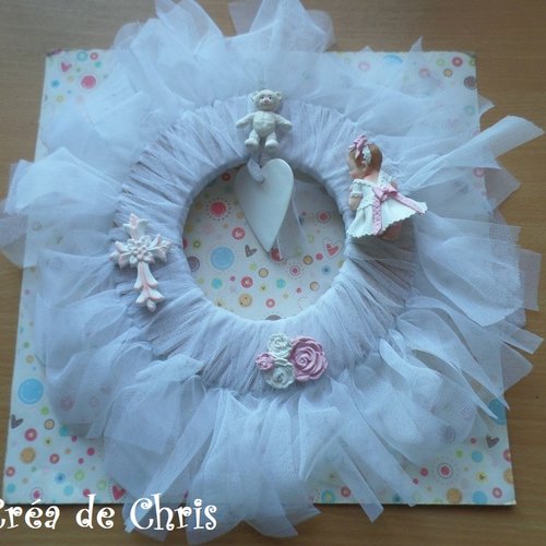 Couronne A Suspendre Pour Bapteme Ou Autre Avec Son Bebe En Pate Polymere Et Ses Decorations Un Grand Marche