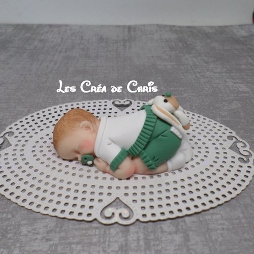 Bébé fimo garçon grenouillère.