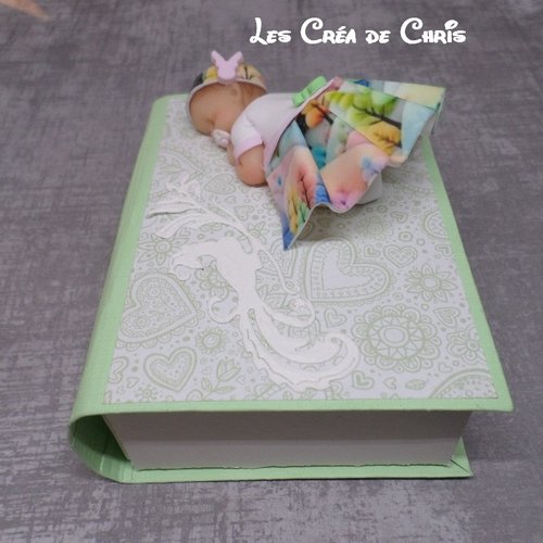Boite livre avec son bébé.