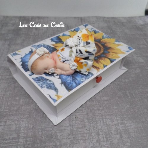 Boite livre avec son bébé.