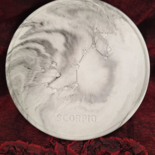 Sous-verre signe astrologique scorpion en jesmonite