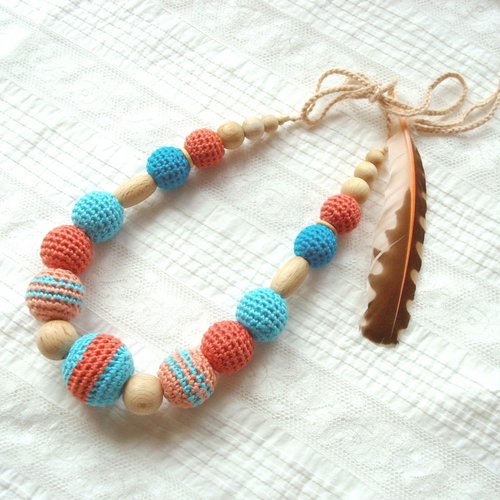 Collier navajo d'inspiration amérindienne, adapté aux jeunes maman.