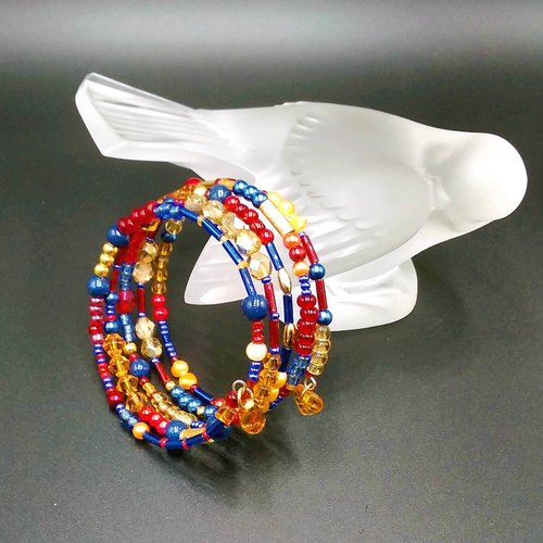 Bracelet multi-rangs bohème chic multicolore