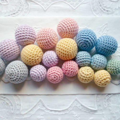 Ensemble réservé créations-hello, perles en coton crocheté couleur pastel