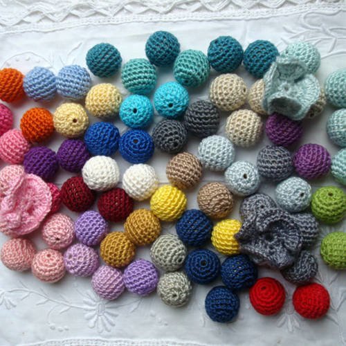 Commande spéciale réservée lietlou: ensemble de 72 perles crochetées en coton dmc