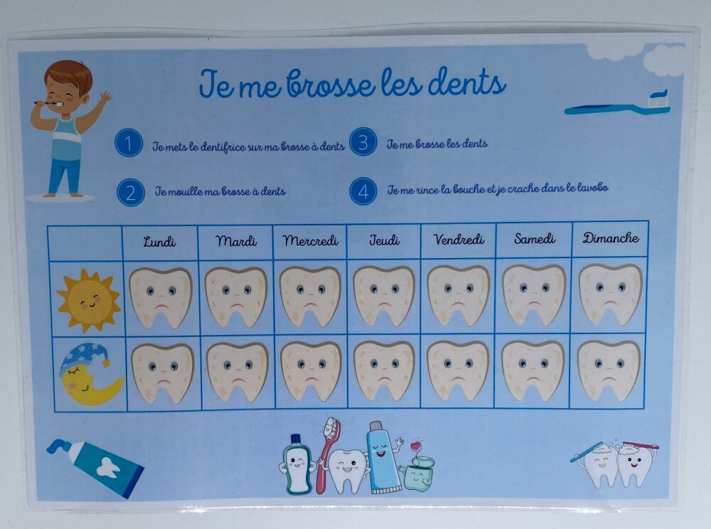 Je me brosse les dents tableau de motivation pour enfants Un grand marché