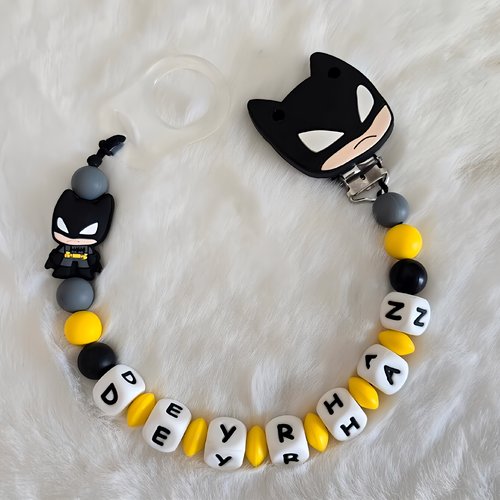 Attache tétine sucette en silicone personnalisé batman