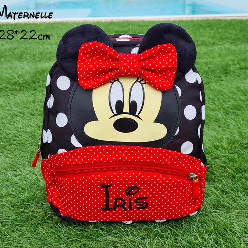 Sac maternelle personnalisé minnie rouge