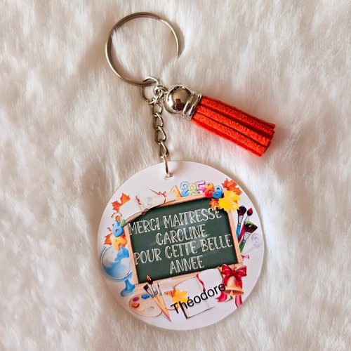 Porte clé acrylique personnalisé spécial maitresse