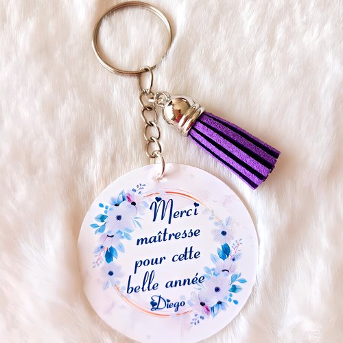 Porte clé acrylique personnalisé spécial maitresse