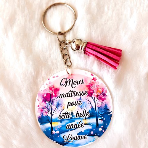 Porte clé acrylique personnalisé spécial maitresse