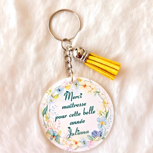 Porte clé acrylique personnalisé spécial maitresse