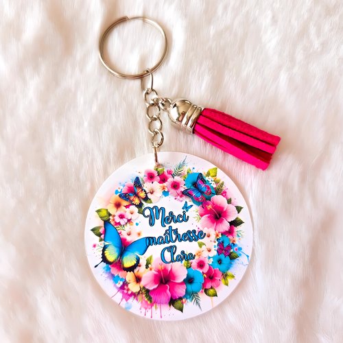 Porte clé acrylique personnalisé spécial maitresse