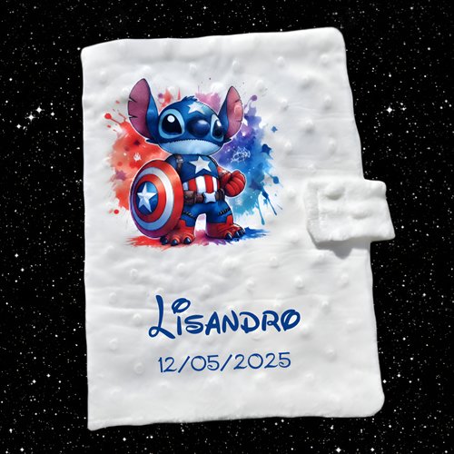 Protège carnet de santé personnalisé stitch