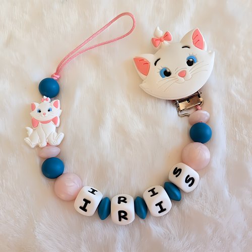 Attache tétine sucette en silicone personnalisé marie aristochats