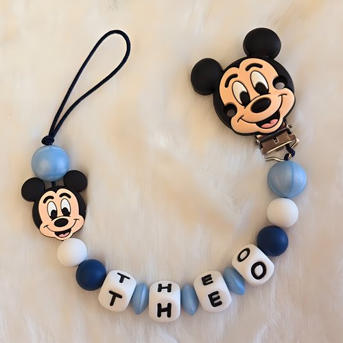 Attache tétine sucette en silicone personnalisé tête mickey