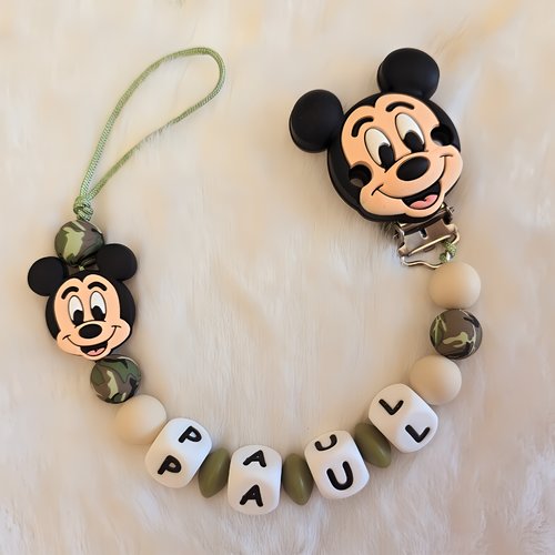 Attache tétine sucette en silicone personnalisé mickey