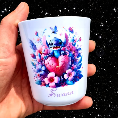 Verre gobelet enfant personnalisé stitch