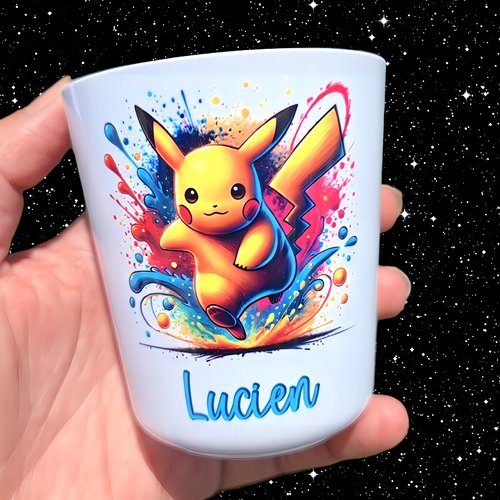 Verre gobelet enfant personnalisé pikachu
