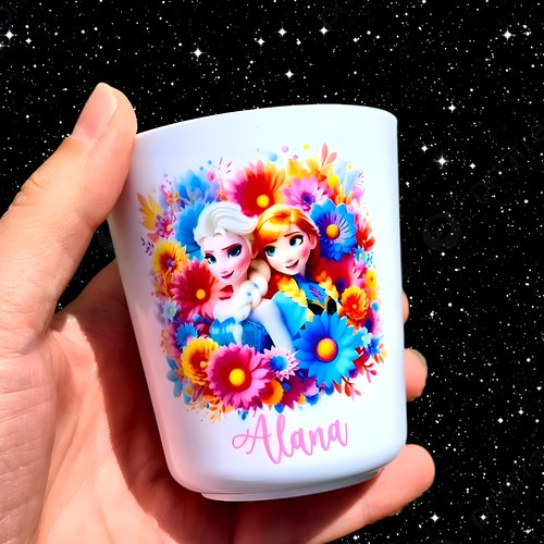 Verre gobelet enfant personnalisé reine des neiges