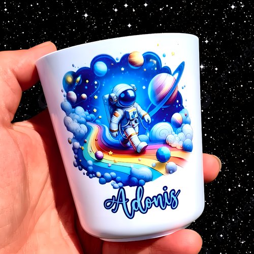 Verre gobelet enfant personnalisé astronaute / espace