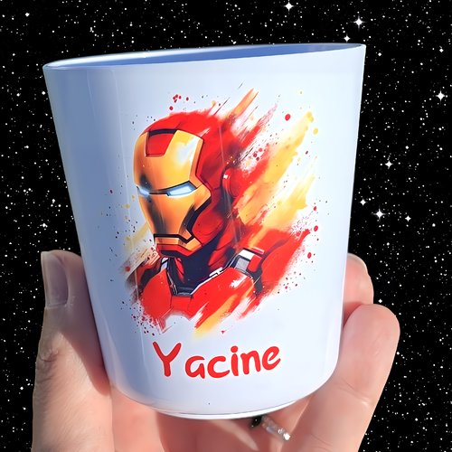 Verre gobelet enfant personnalisé iron man