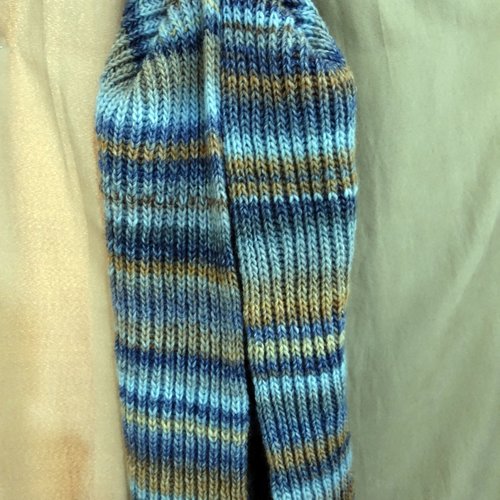 Echarpe laine katia bleu et marron