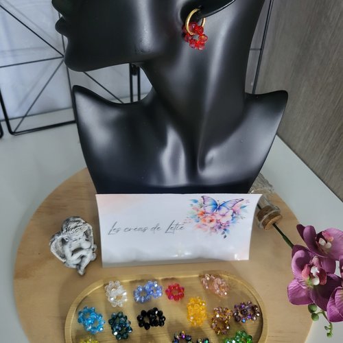 Pampille perles de cristal a facette rouge