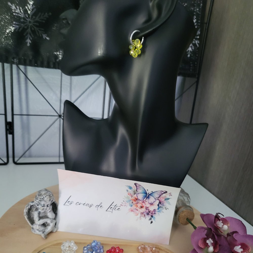 Pampille perles de cristal a facette jaune