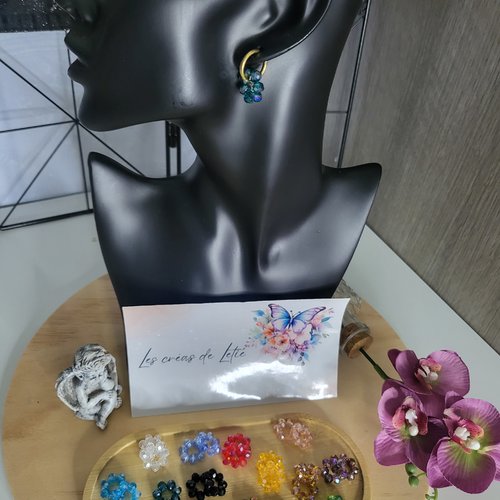 Pampille perles de cristal a facette bleu