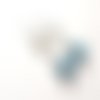 Boucle d'oreille arbre de vie, perles en verre bleu, blanche, crochet en métal acier inoxydable argenté