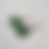 Boucle d'oreille pendante, perles en verre vert givré, crochet en métal acier inoxydable argenté