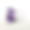 Boucle d'oreille perles en verre violet, cloche en acrylique, crochet en métal acier inoxydable argenté