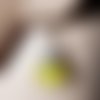 Boucle d'oreille fleurs perles en acrylique jaune, crochet en métal acier inoxydable argenté