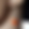 Boucle d'oreille perles en verre orange, crochet en métal acier inoxydable argenté