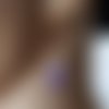 Boucle d'oreille créole, émail triangle violet, métal acier inoxydable doré