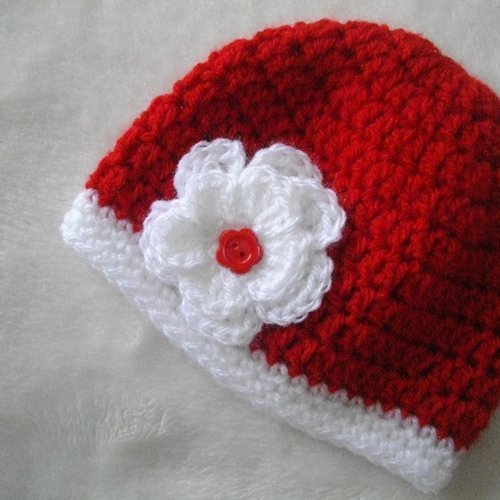 Bonnet Bebe Fille Laine Noel Hiver Crochet Un Grand Marche