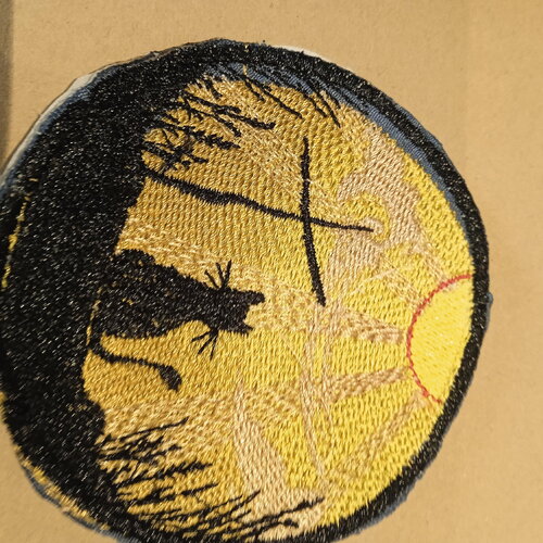 Patch rond écusson rond thermocollant chat sur les toits
