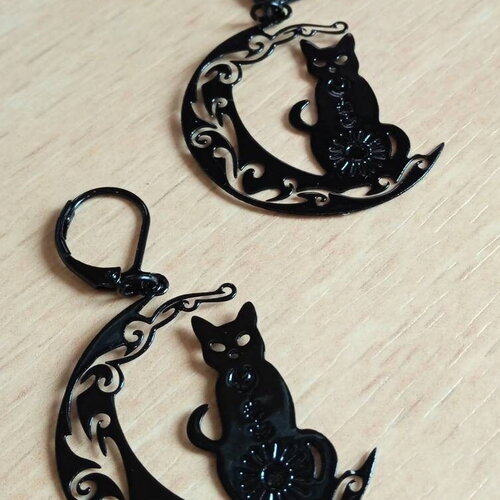 Boucles d'oreilles filigranes chat