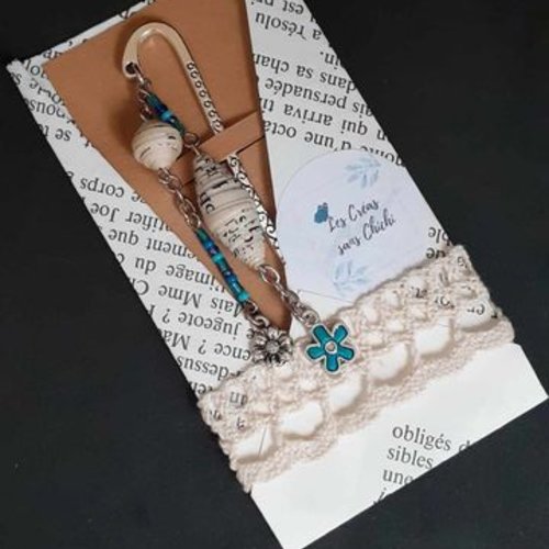 Marque-page fleur bleue