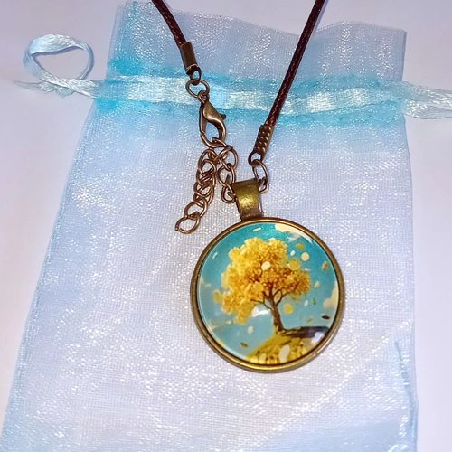 Médaillon cabochon arbre de vie